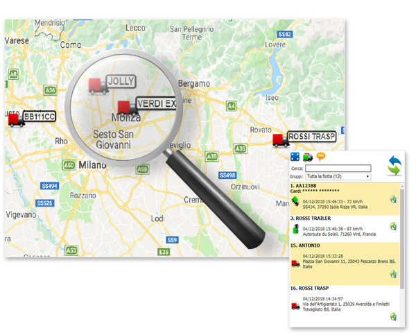 VEICOLI LIVE SULLA MAPPA